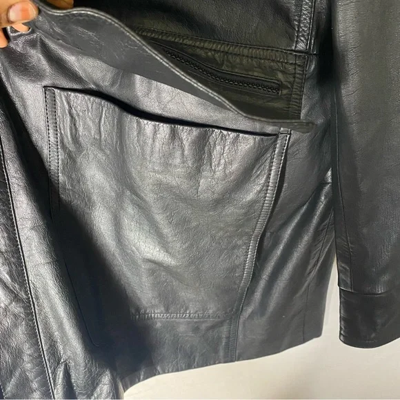 Sergio valente black leather jacket size 2XL (b56) - Picture 7 of 8